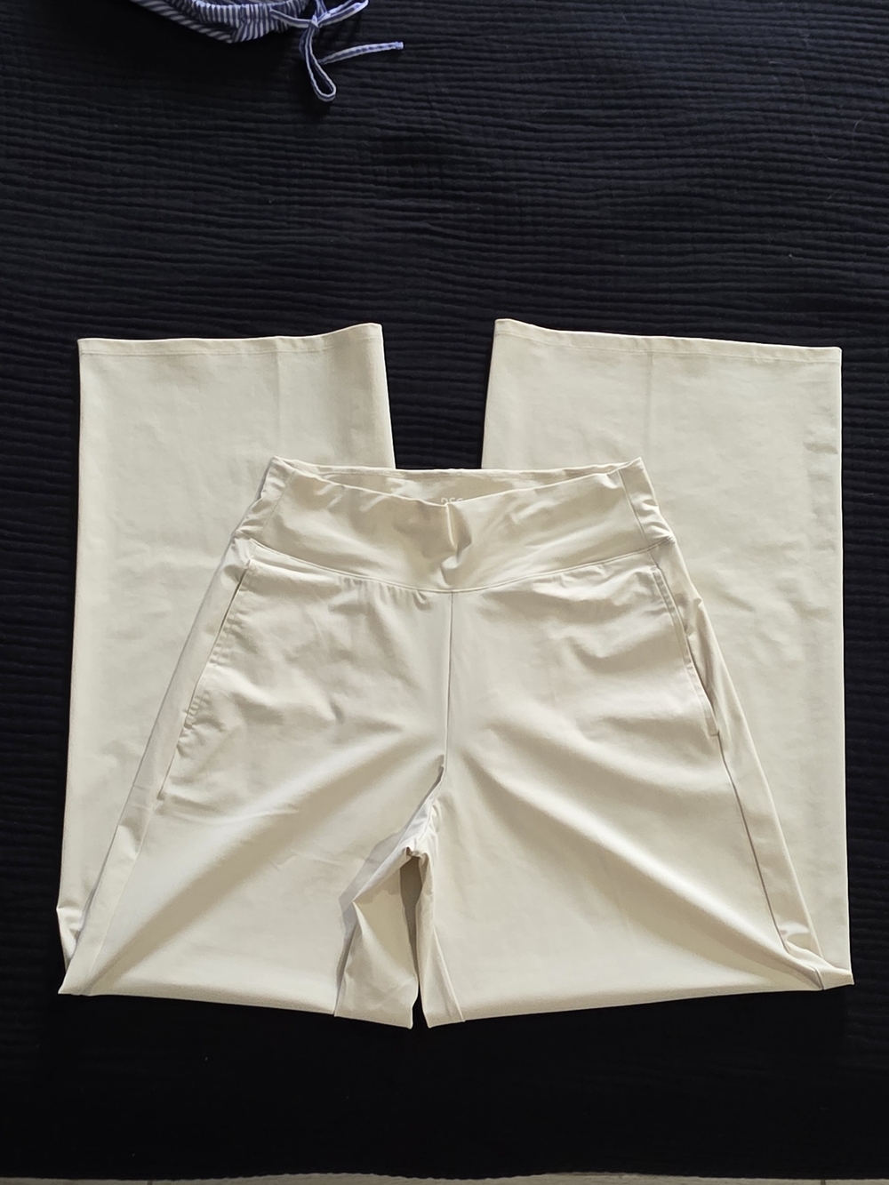 DSG Wide Leg Cream Pants - Women's Comfortable High-Rise Trousers